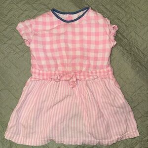Zara girl’s size 3/4 toddler Pink Gingham & Stripe Tie-Waist Kids top